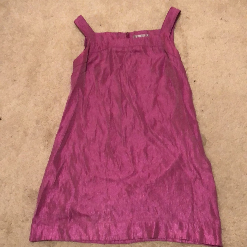 Francesca’s shimmery fuchsia shift mini.